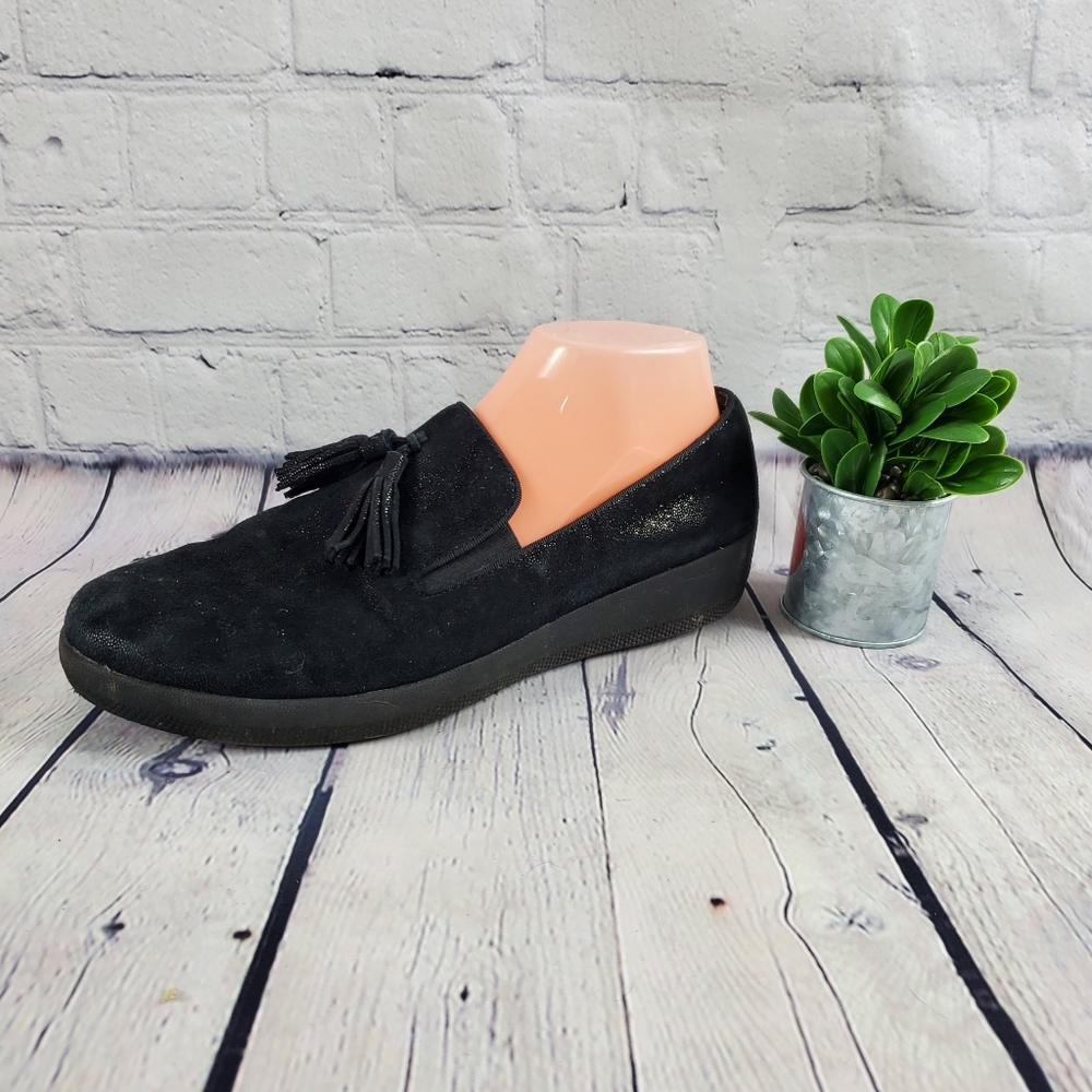 FitFlips Shoes Shimmery Black Size 9